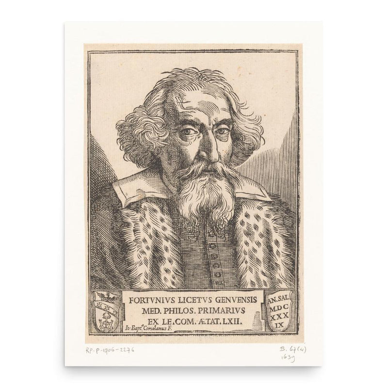 Fortunio Liceti poster print, in size 18x24 inches.