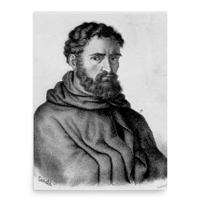 Fra Dolcino poster print, in size 18x24 inches.