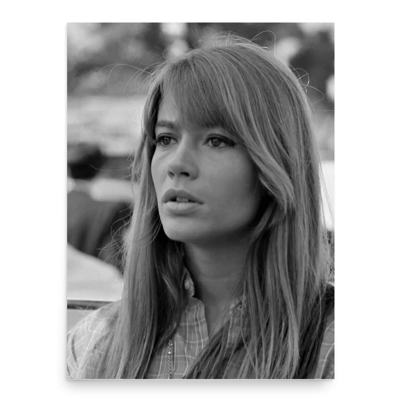 Françoise Hardy poster print, in size 18x24 inches.