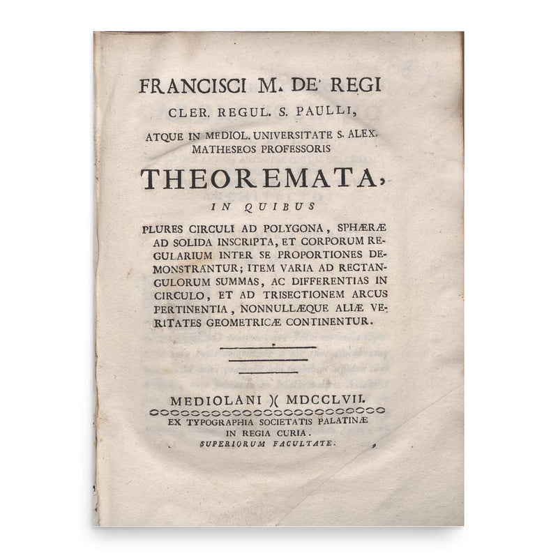 Francesco Maria De Regi poster print, in size 18x24 inches.