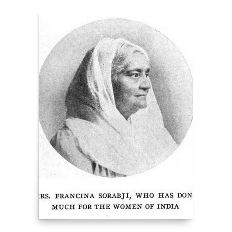 Francina Sorabji poster print, in size 18x24 inches.