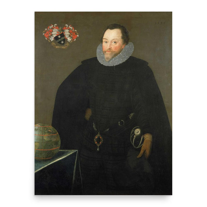 Francis Drake poster print, in size 18x24 inches.