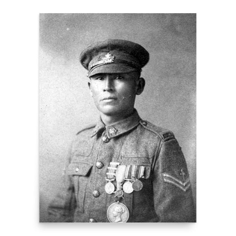 Francis Pegahmagabow poster print, in size 18x24 inches.