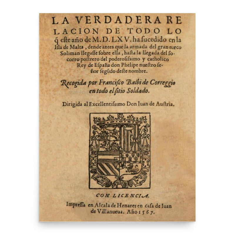 Francisco Balbi di Correggio poster print, in size 18x24 inches.