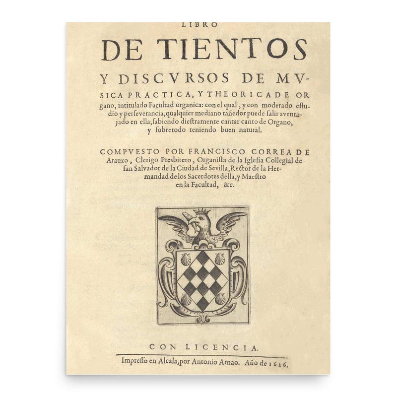 Francisco Correa de Arauxo poster print, in size 18x24 inches.