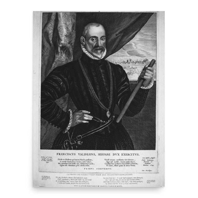 Francisco de Valdez poster print, in size 18x24 inches.