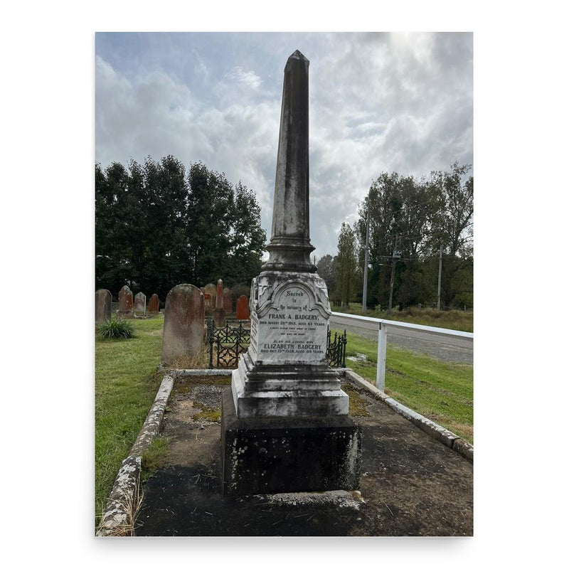 Frank Badgery poster print, in size 18x24 inches.