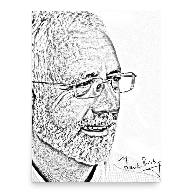 Frank Bisby poster print, in size 18x24 inches.