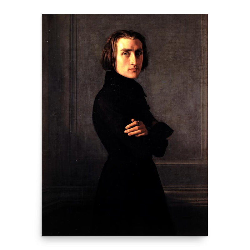 Franz Liszt poster print, in size 18x24 inches.