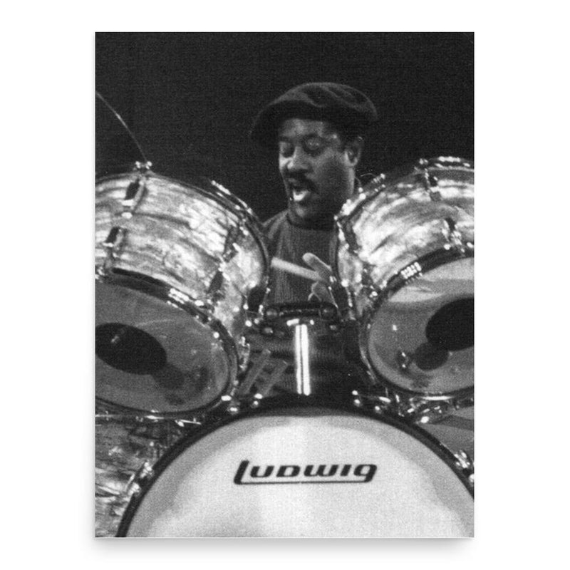 Fred Below poster print, in size 18x24 inches.