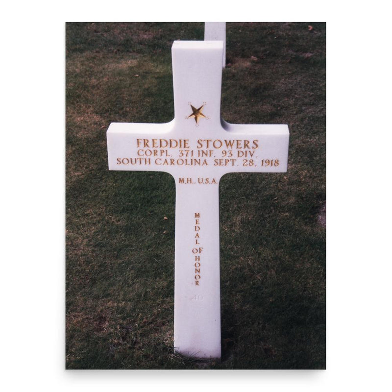 Freddie Stowers poster print, in size 18x24 inches.