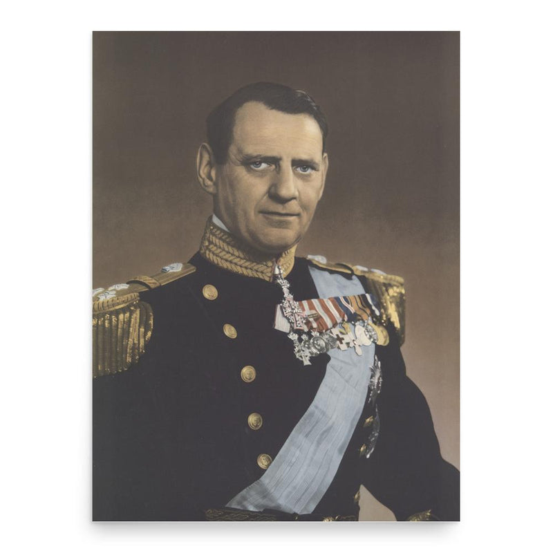 Frederick IX of Denmark poster print, in size 18x24 inches.