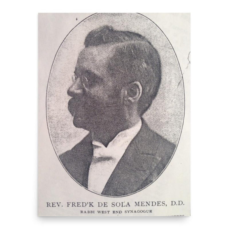 Frederick de Sola Mendes poster print, in size 18x24 inches.