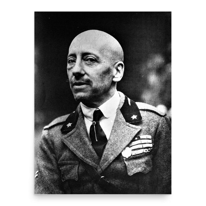 Gabriele D'Annunzio poster print, in size 18x24 inches.