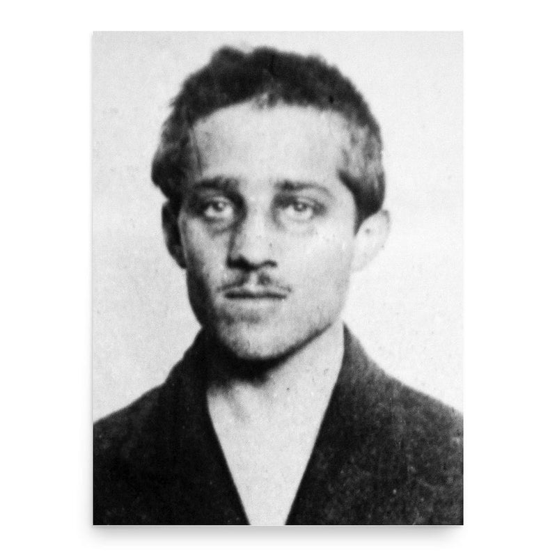 Gavrilo Princip poster print, in size 18x24 inches.