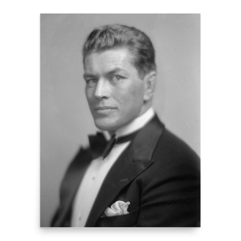 Gene Tunney poster print, in size 18x24 inches.