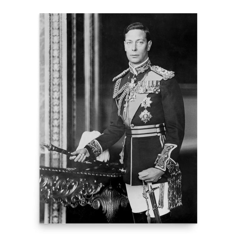 George VI poster print, in size 18x24 inches.