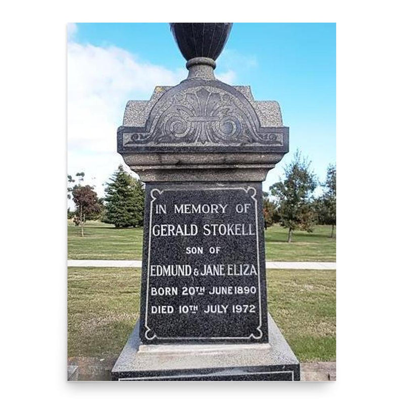 Gerald Stokell poster print, in size 18x24 inches.