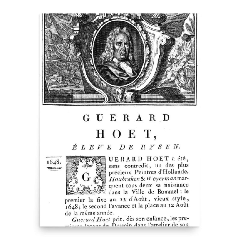 Gerard Hoet poster print, in size 18x24 inches.