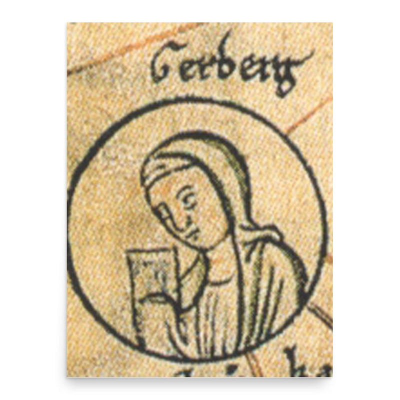 Gerberga of Saxony poster print, in size 18x24 inches.