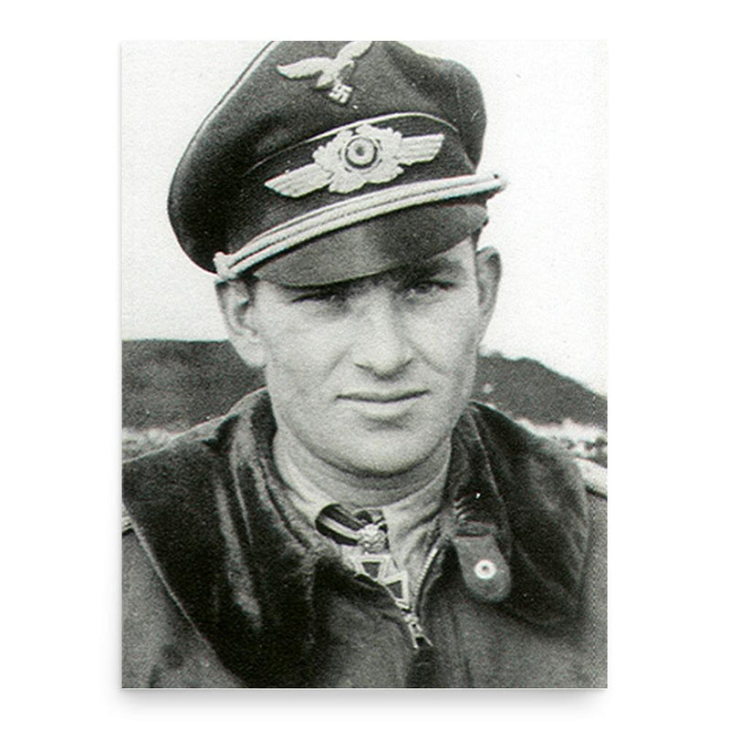 Gerhard Barkhorn poster print, in size 18x24 inches.