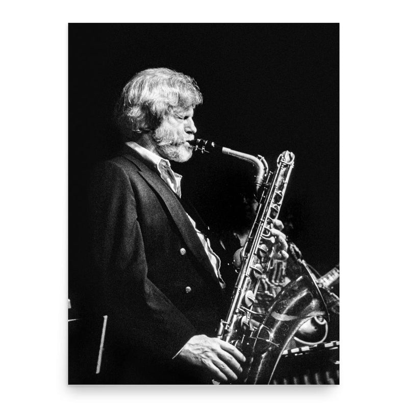Gerry Mulligan poster print, in size 18x24 inches.