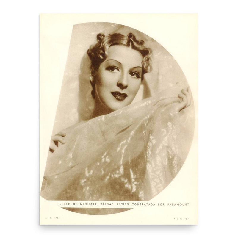 Gertrude Michael poster print, in size 18x24 inches.