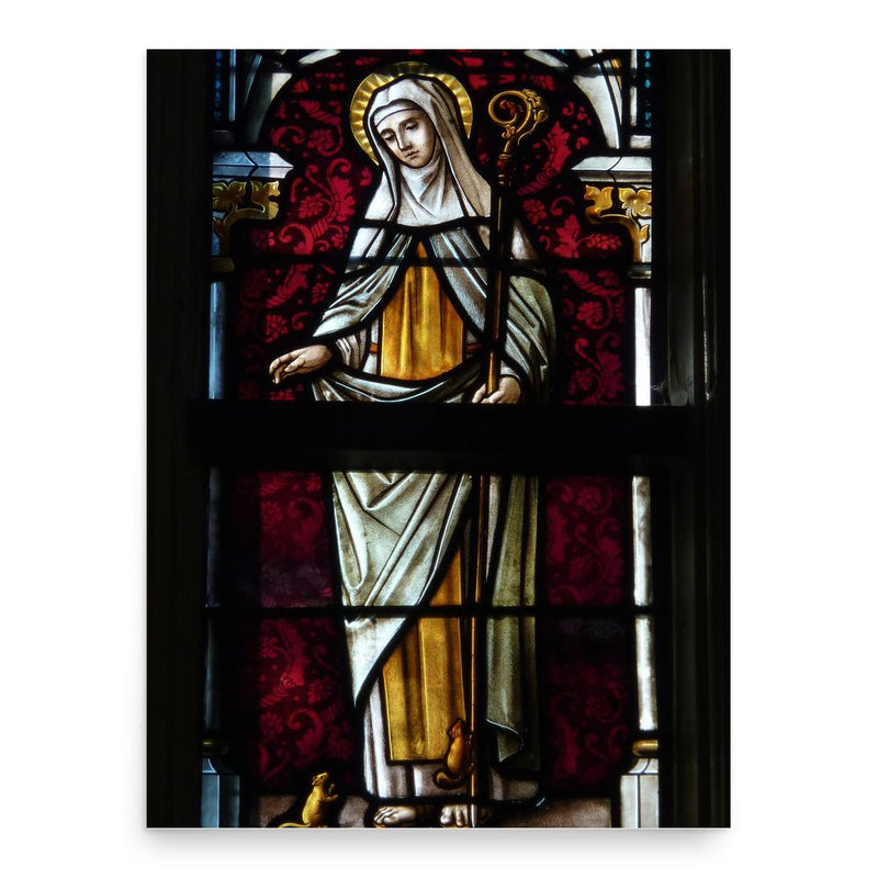 Gertrude of Nivelles poster print, in size 18x24 inches.
