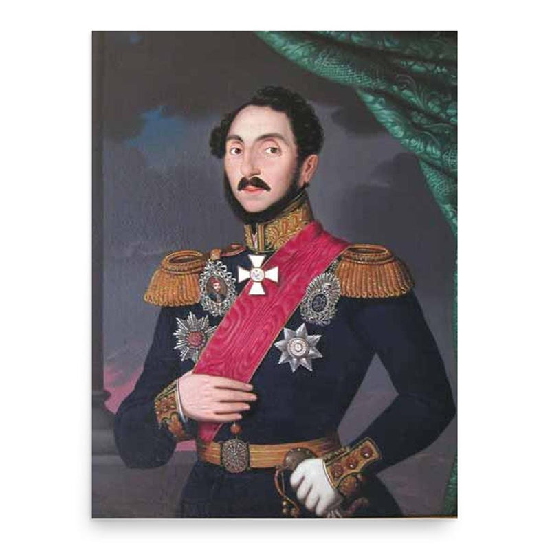 Gheorghe Bibescu poster print, in size 18x24 inches.