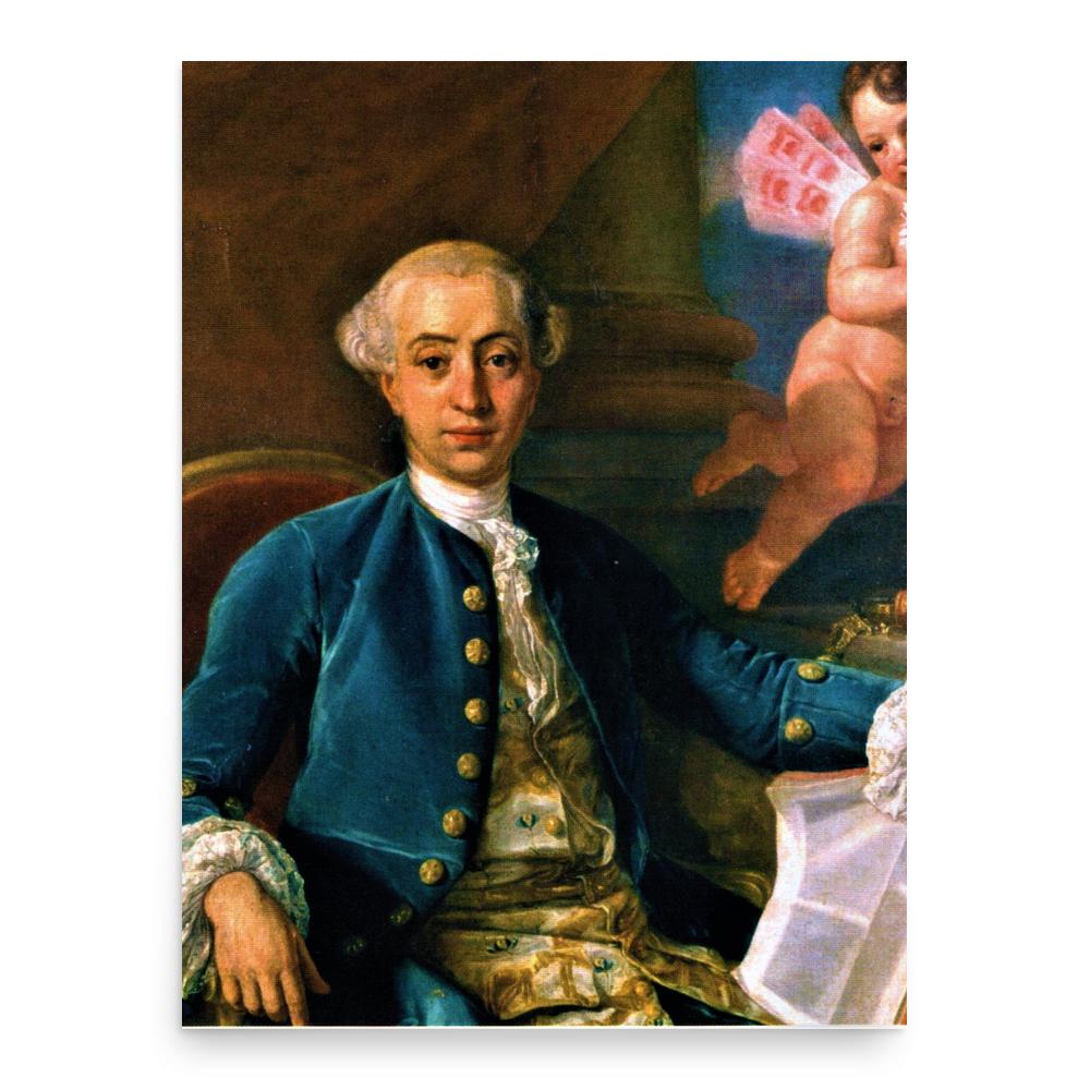 Giacomo Casanova poster print, in size 18x24 inches.