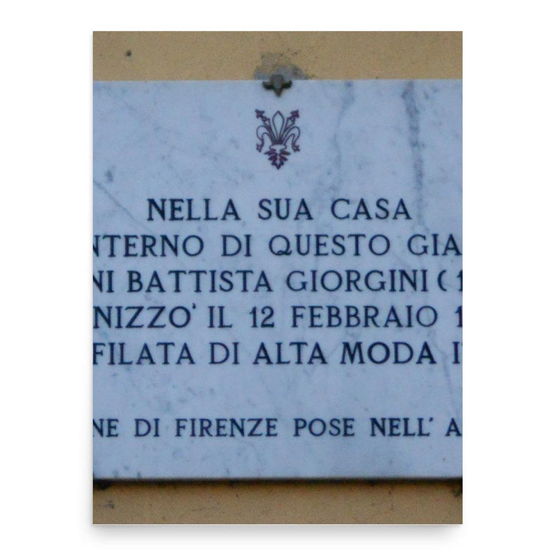 Giovanni Battista Giorgini poster print, in size 18x24 inches.