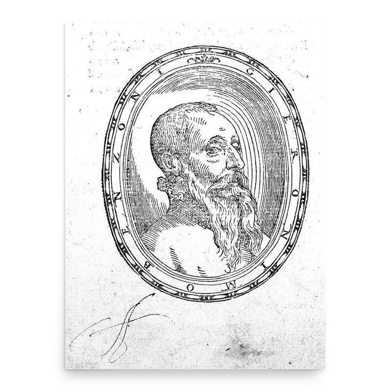 Girolamo Benzoni poster print, in size 18x24 inches.