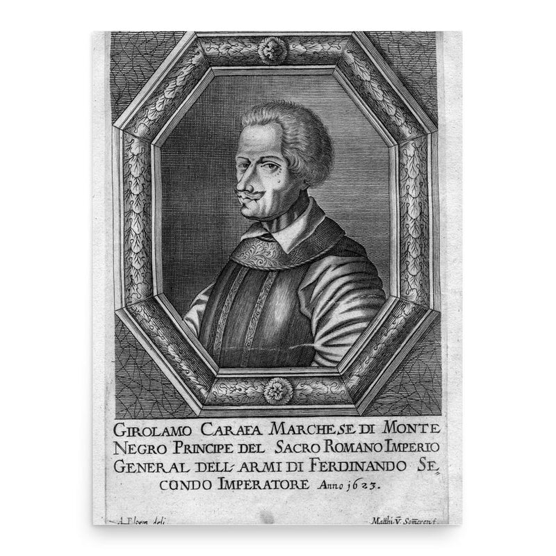 Girolamo Caraffa poster print, in size 18x24 inches.