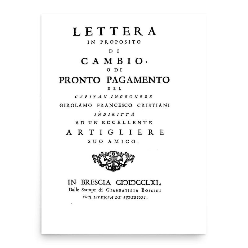 Girolamo Francesco Cristiani poster print, in size 18x24 inches.