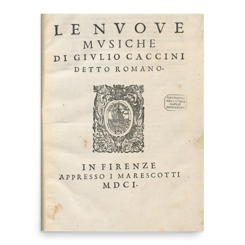 Giulio Caccini poster print, in size 18x24 inches.