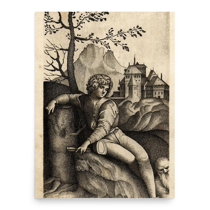 Giulio Campagnola poster print, in size 18x24 inches.