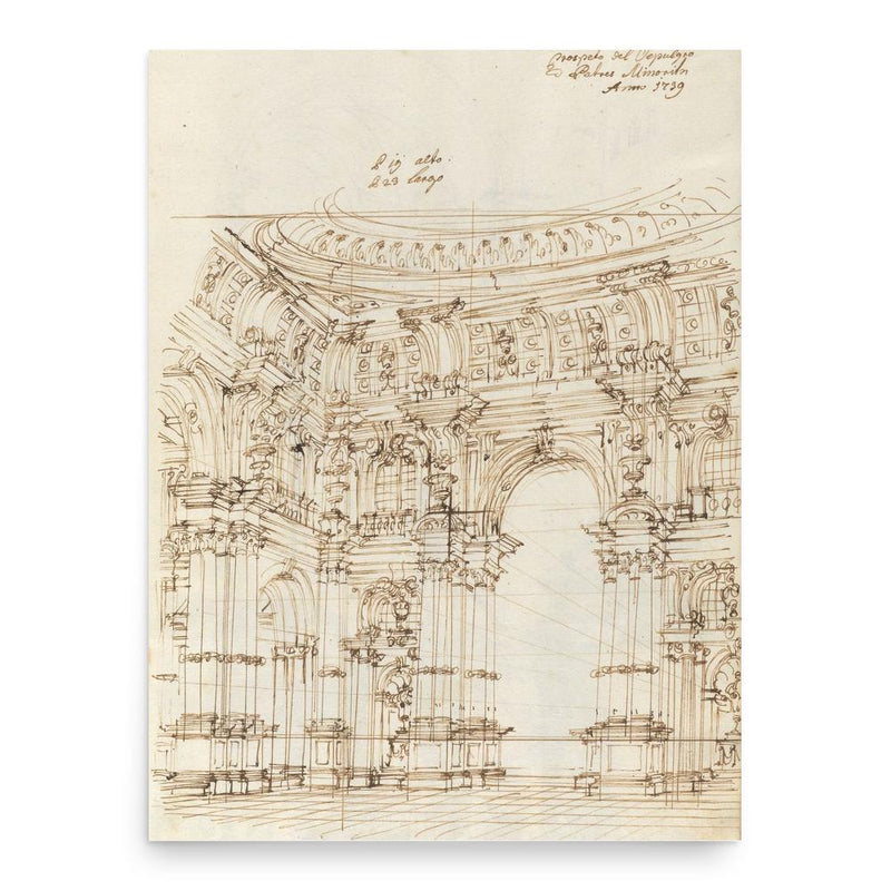 Giuseppe Galli Bibiena poster print, in size 18x24 inches.