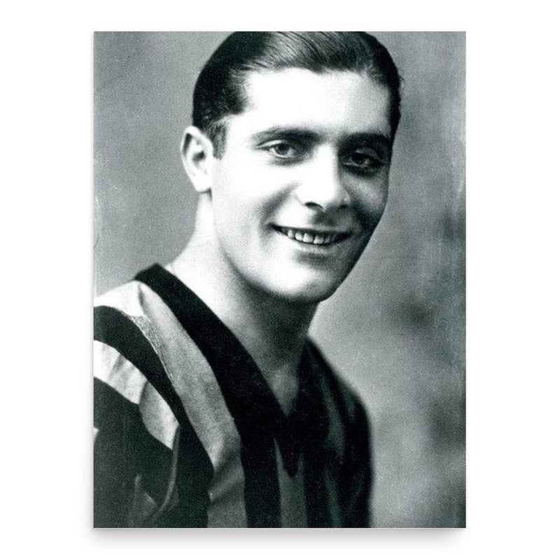 Giuseppe Meazza poster print, in size 18x24 inches.
