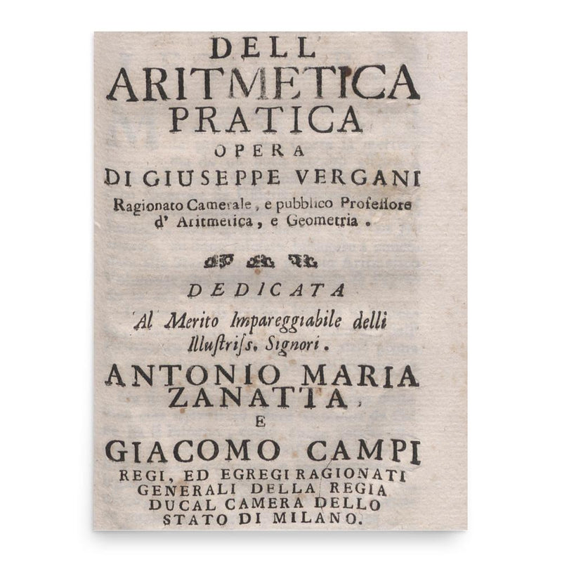 Giuseppe Vergani poster print, in size 18x24 inches.