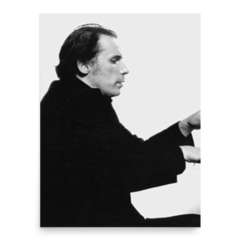 Glenn Gould poster print, in size 18x24 inches.