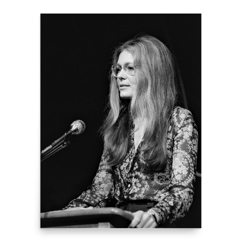 Gloria Steinem poster print, in size 18x24 inches.