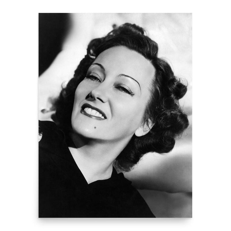 Gloria Swanson poster print, in size 18x24 inches.