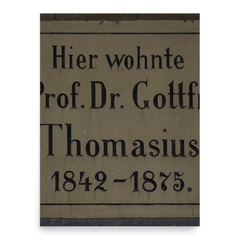 Gottfried Thomasius poster print, in size 18x24 inches.