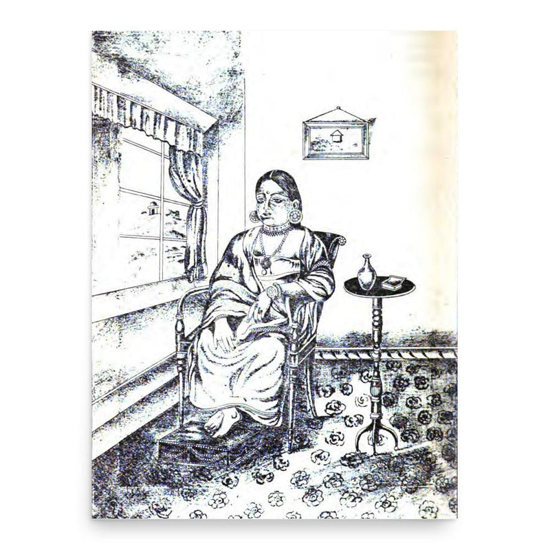 Gowri Rukmini Bayi poster print, in size 18x24 inches.