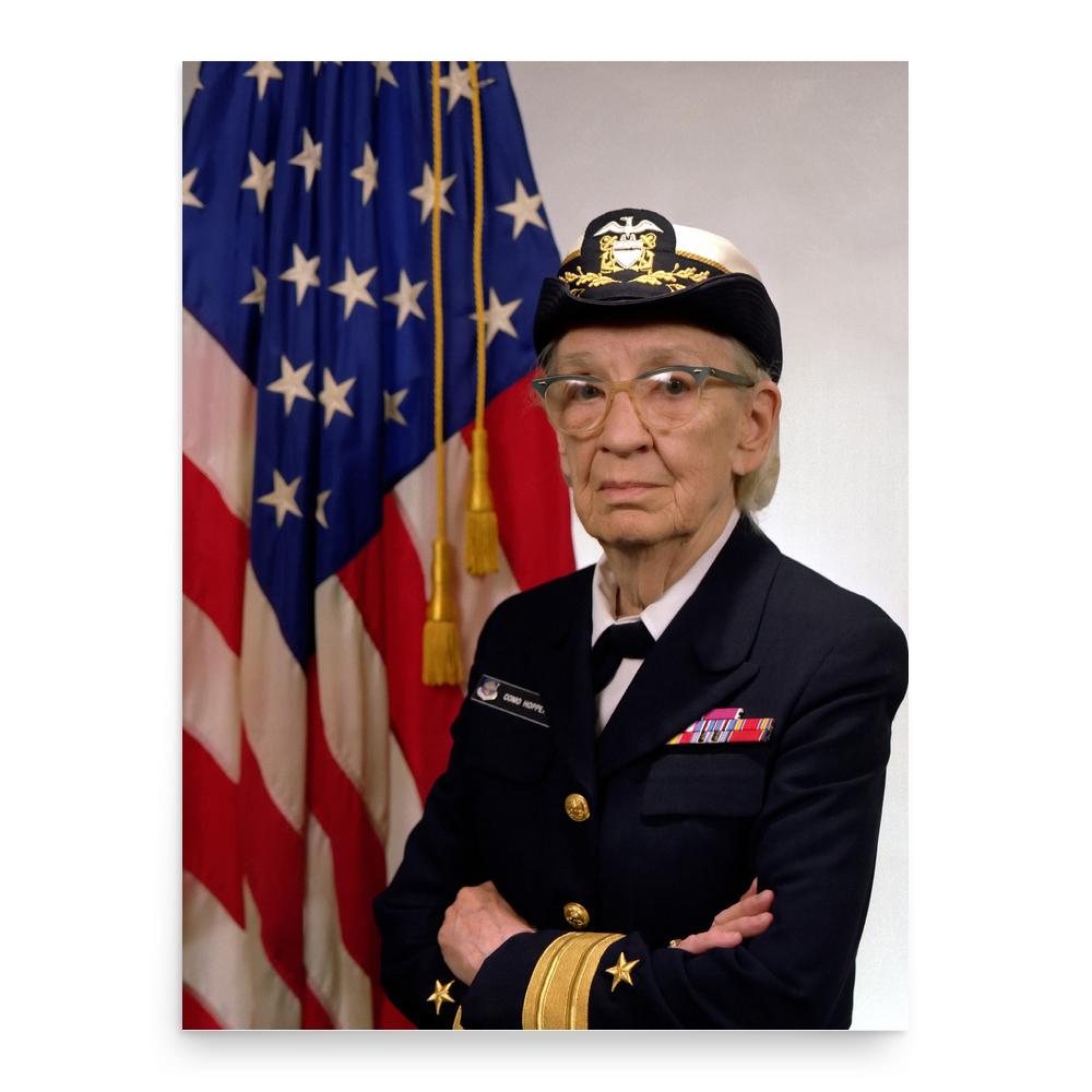 Grace Hopper poster print, in size 18x24 inches.