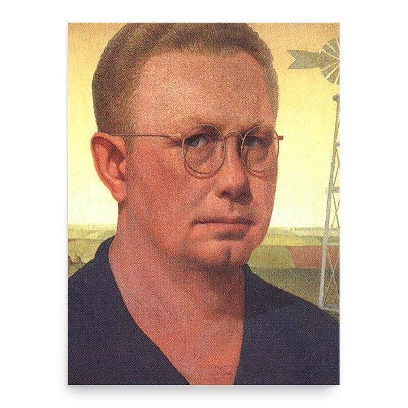 Grant Wood poster print, in size 18x24 inches.