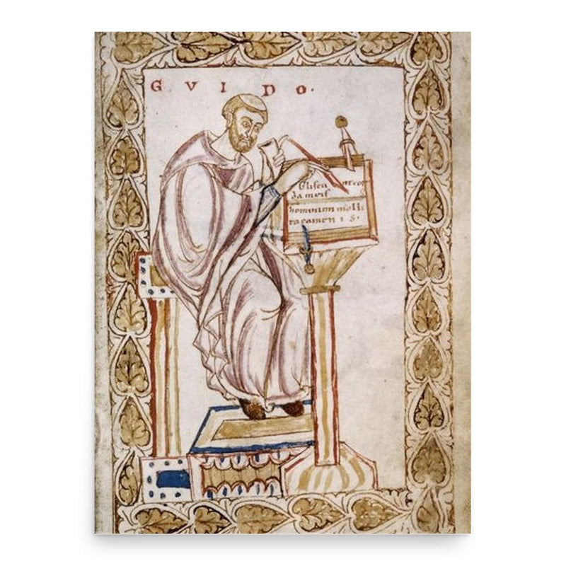 Guido of Arezzo poster print, in size 18x24 inches.