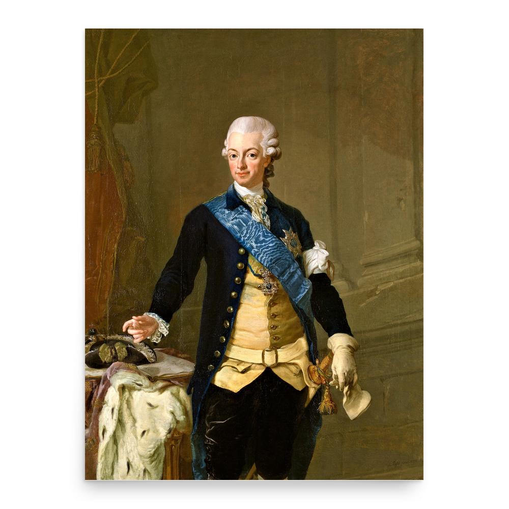 Gustav III poster print, in size 18x24 inches.