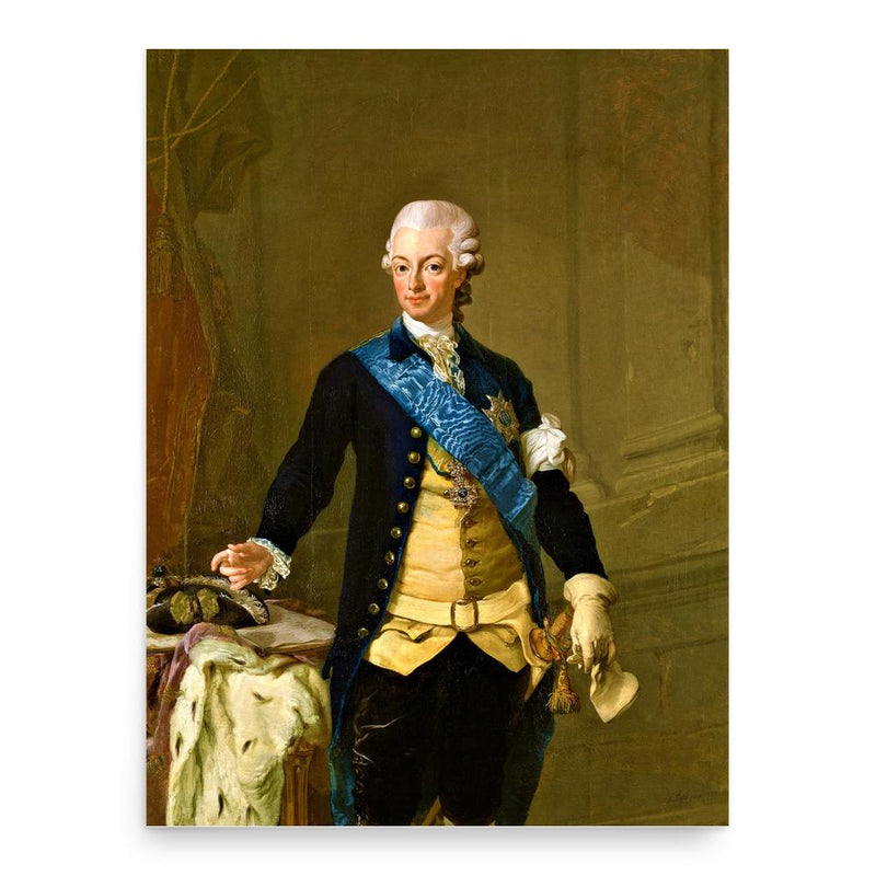 Gustav III of Sweden poster print, in size 18x24 inches.