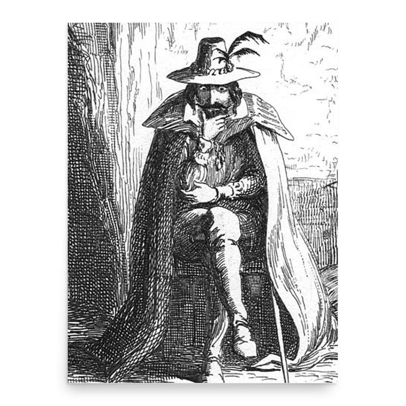 Guy Fawkes poster print, in size 18x24 inches.